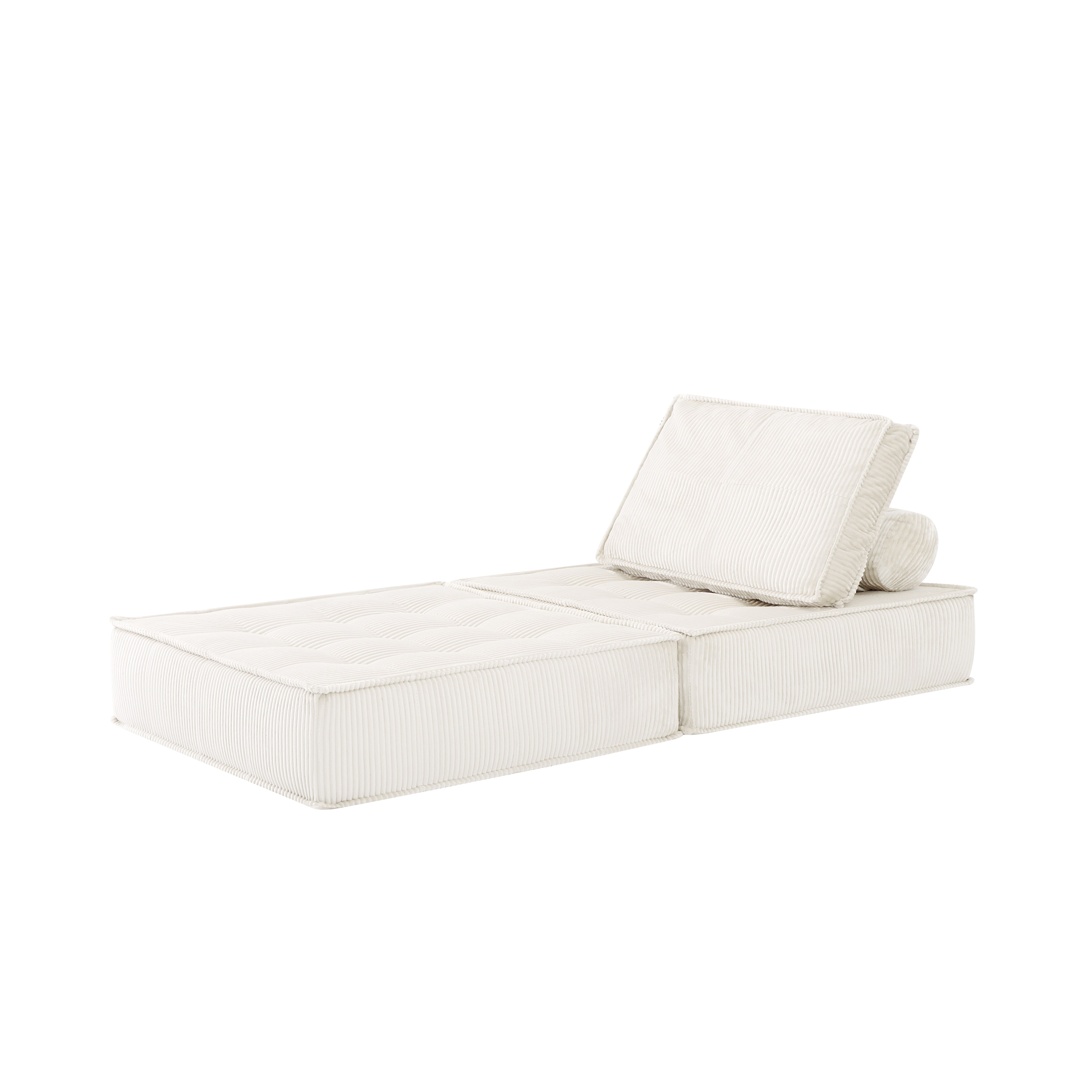 66.9 Inch Modular Sofa, Single Seater, Double-layer Multi-combination, Skin-friendly Fabric, DIY Suitable For Living Rooms, Study Rooms, Bedrooms, And Other Spaces. WHITE_maomaolike.com